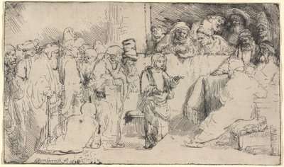 Cristo disputando con los doctores: un boceto de Rembrandt van Rijn