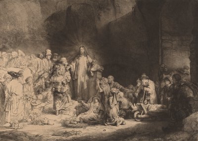 Cristo predicando La estampa de los cien florines de Rembrandt van Rijn