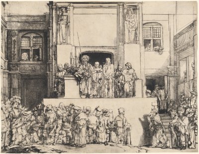 Cristo Presentado al Pueblo: Placa Oblonga de Rembrandt van Rijn