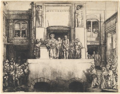 Cristo presentado al pueblo: placa oblonga de Rembrandt van Rijn