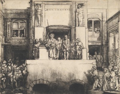 Cristo presentado al pueblo: placa oblonga, 1655 de Rembrandt van Rijn