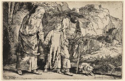 Cristo regresando del templo con sus padres de Rembrandt van Rijn