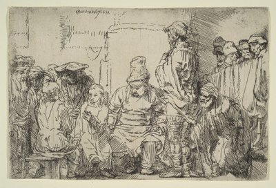 Cristo Sentado Disputando con los Doctores de Rembrandt van Rijn