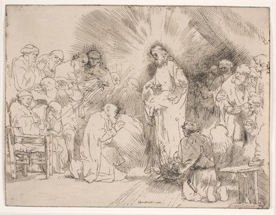 Cristo apareciendo a los apóstoles de Rembrandt van Rijn