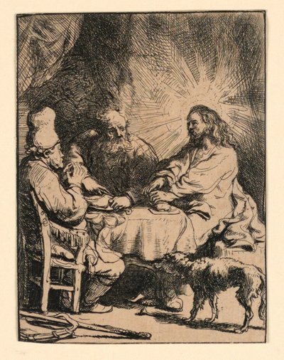 Cristo en Emaús: La placa más pequeña de Rembrandt van Rijn