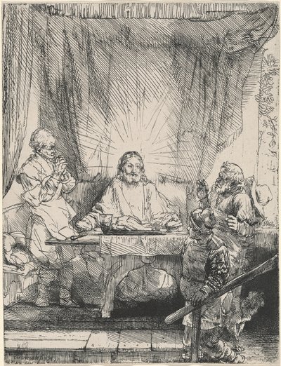 Cristo en Emaús: la placa mayor de Rembrandt van Rijn