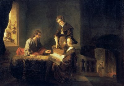 Cristo en la casa de Marta y María de Rembrandt van Rijn