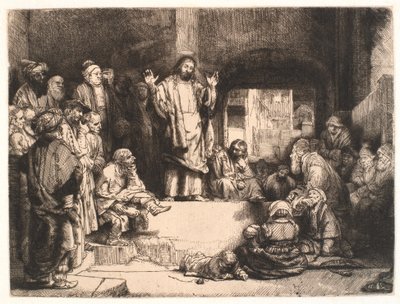 Cristo predicando ("La pequeña tumba") de Rembrandt van Rijn