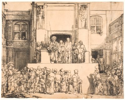 Cristo presentado al pueblo: placa grande oblonga de Rembrandt van Rijn