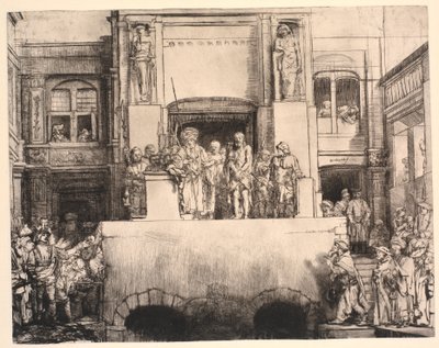 Cristo presentado al pueblo: gran placa oblonga de Rembrandt van Rijn