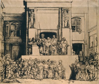 Cristo presentado al pueblo: placa oblonga, 1655 de Rembrandt van Rijn