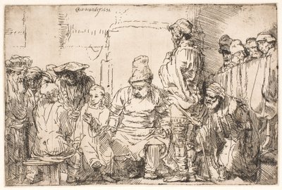 Cristo sentado, discutiendo con los doctores de Rembrandt van Rijn