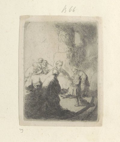 Cristo y los escribas: imagen pequeña Recueil de quatre-vingt-cinq estampes originales (título de la serie) de Rembrandt van Rijn