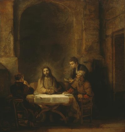 Cristo y los discípulos de Emaús de Rembrandt van Rijn