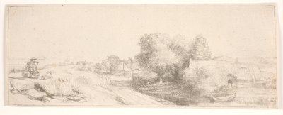 Contraprueba de «Paisaje con un lechero» de Rembrandt van Rijn