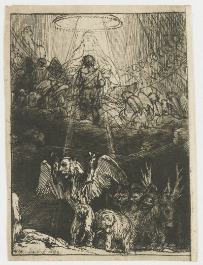 La visión de Daniel de las cuatro bestias de Rembrandt van Rijn