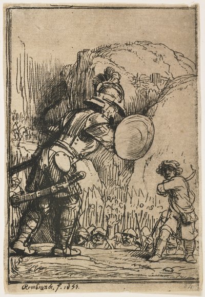 David y Goliat, 1655 de Rembrandt van Rijn