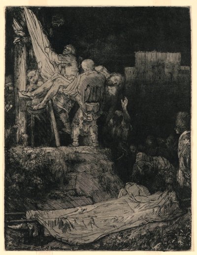 Descendimiento de la cruz a la luz de las antorchas de Rembrandt van Rijn
