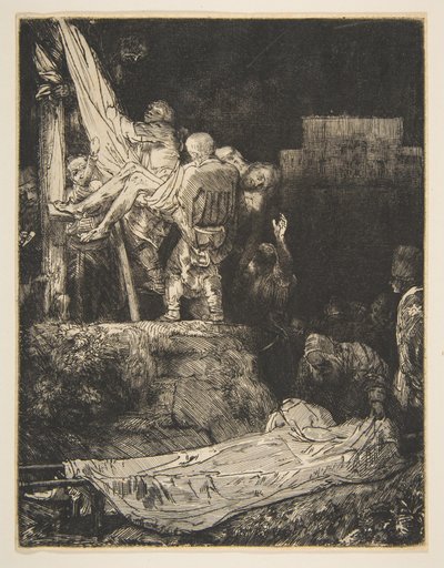 Descendimiento de la cruz a la luz de las antorchas, 1654 de Rembrandt van Rijn