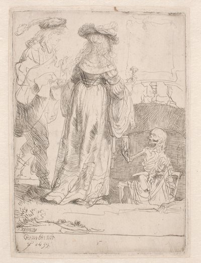 La joven pareja y la muerte de Rembrandt van Rijn