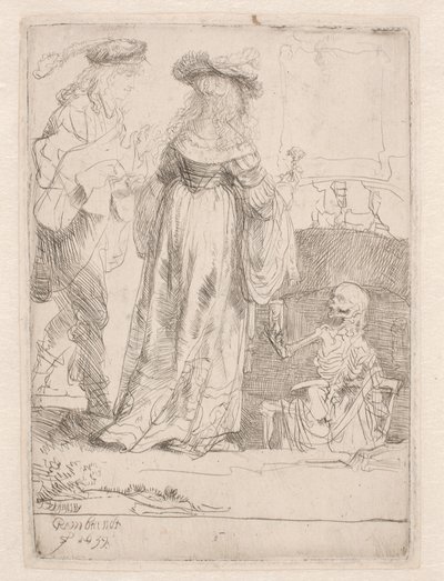 La joven pareja y la muerte de Rembrandt van Rijn