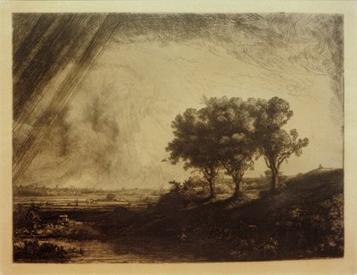El paisaje con los tres árboles de Rembrandt van Rijn