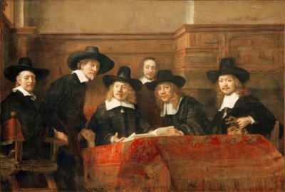 Los síndicos del gremio de pañeros de Rembrandt van Rijn