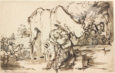 Eliezer y Rebeca en el pozo de Rembrandt van Rijn