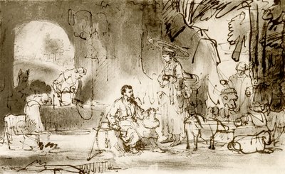 Eliezer y Rebeca en el pozo de Rembrandt van Rijn