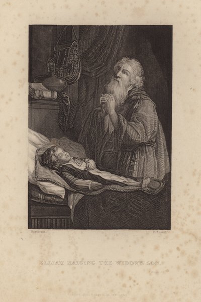 Elías resucitando al hijo de la viuda de Rembrandt van Rijn
