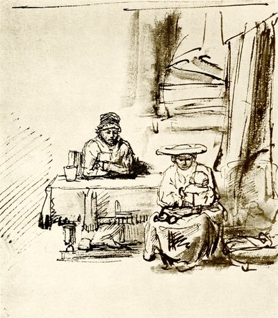 Escena familiar de Rembrandt van Rijn