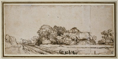 Edificios de la Granja junto a un Camino de Rembrandt van Rijn