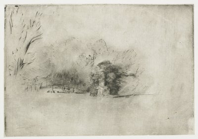 Granja entre árboles
Un grupo de árboles con una vista de Rembrandt van Rijn