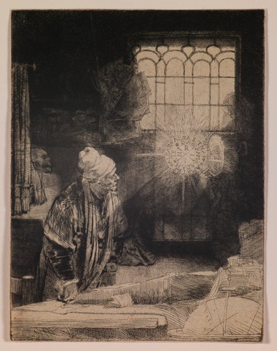 Fausto (El erudito en su estudio) de Rembrandt van Rijn