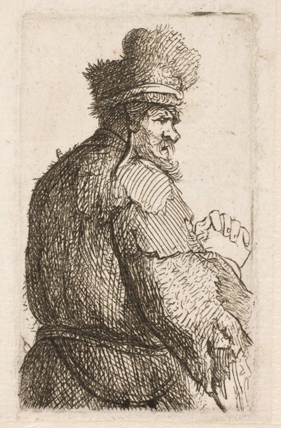 Viejo visto desde atrás de Rembrandt van Rijn