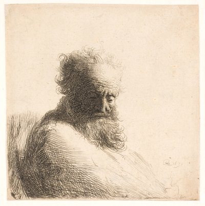 Viejo barbudo. Busto de Rembrandt van Rijn