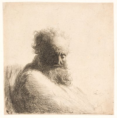 Viejo barbudo. Busto de Rembrandt van Rijn