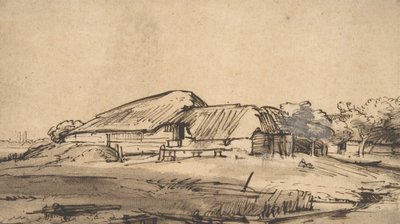 Grupo de edificios de granja, ca. 1648-52 de Rembrandt van Rijn