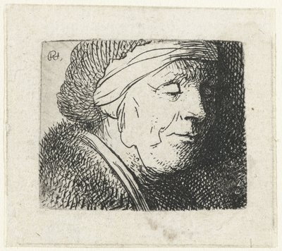 Cabeza de una anciana de Rembrandt van Rijn