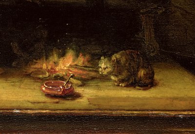 La Sagrada Familia con una cortina, 1646 (detalle) de Rembrandt van Rijn