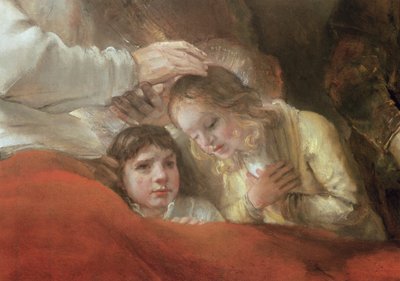 Jacob bendiciendo a los hijos de José, 1656 (detalle) de Rembrandt van Rijn
