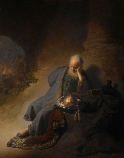 Jeremías se lamenta de la destrucción de Jerusalén de Rembrandt van Rijn