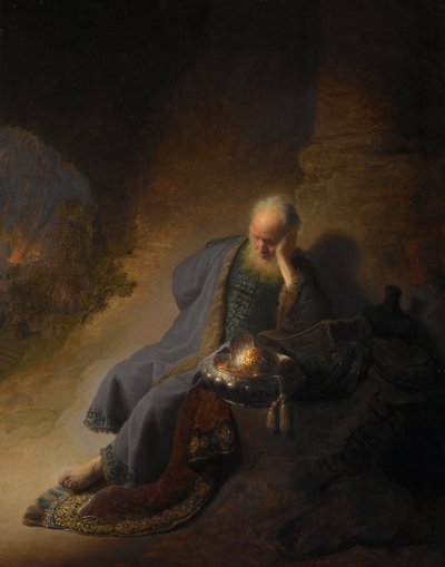 Jeremías lamentando la destrucción de Jerusalén, 1630 de Rembrandt van Rijn