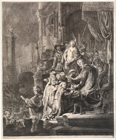 Jesús ante Pilato: gran placa de Rembrandt van Rijn