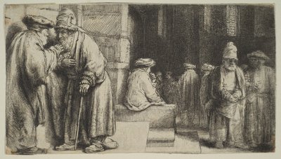 Judíos en una sinagoga, 1648 de Rembrandt van Rijn