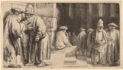 Judíos en la sinagoga de Rembrandt van Rijn