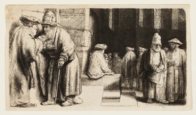 Judíos en la sinagoga de Rembrandt van Rijn