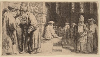 Judíos en la sinagoga de Rembrandt van Rijn