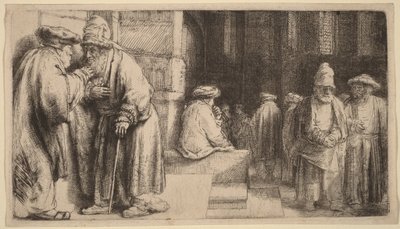 Judíos en la sinagoga de Rembrandt van Rijn