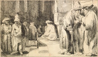 Judíos en la Sinagoga de Rembrandt van Rijn